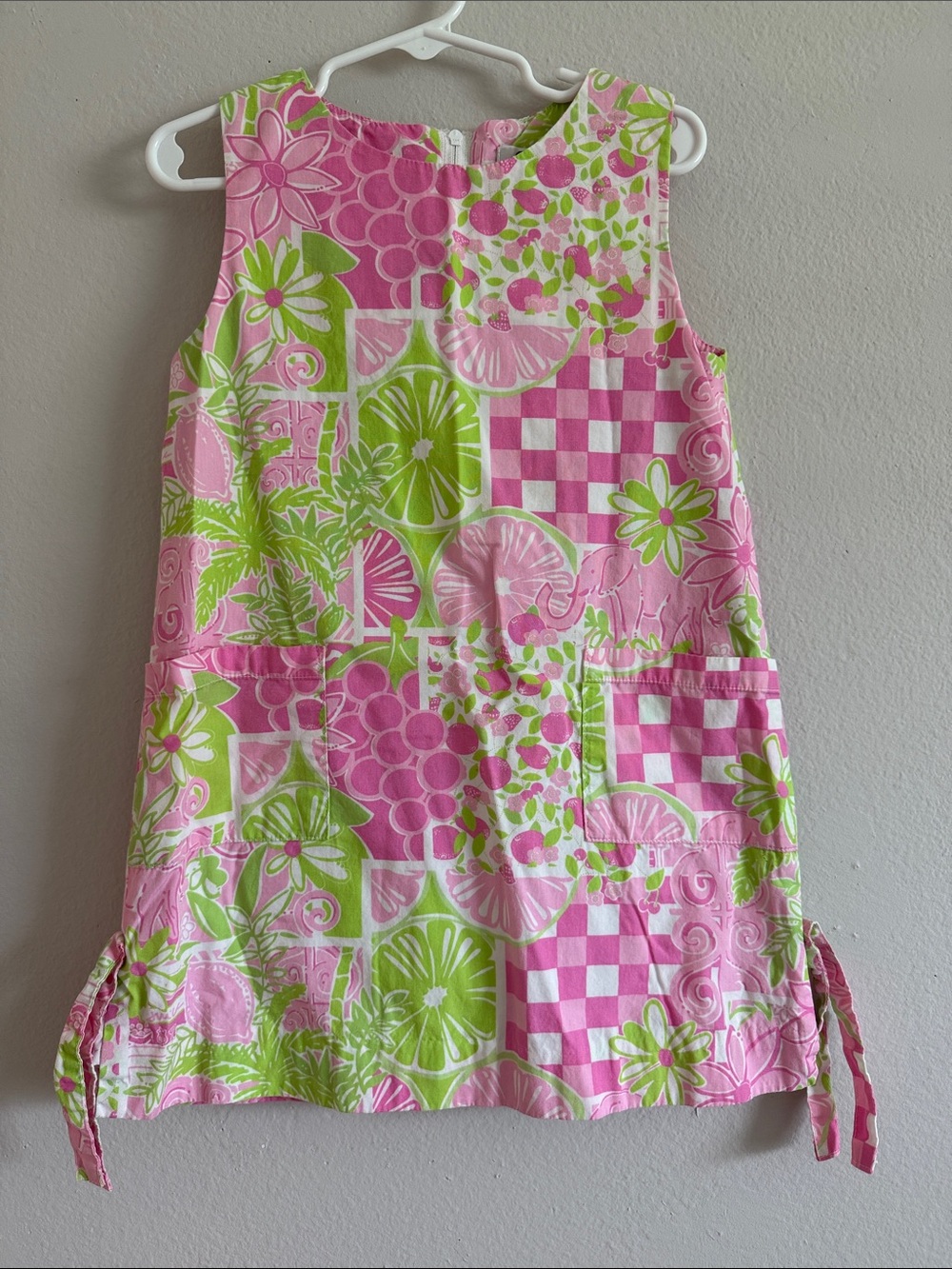 Lilly Pulitzer Pink & Lime Patchwork Floral Tank Top